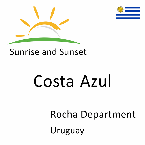 Sunrise and sunset times for Costa Azul, Rocha Department, Uruguay