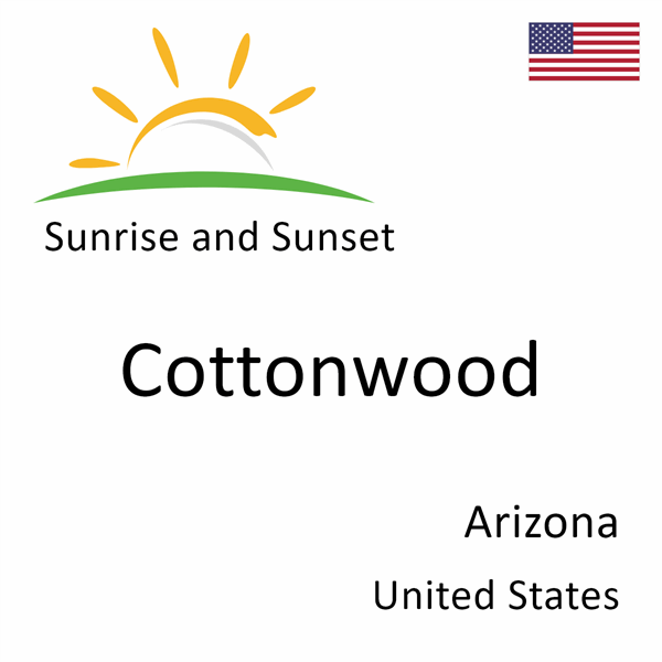 Sunrise and sunset times for Cottonwood, Arizona, United States