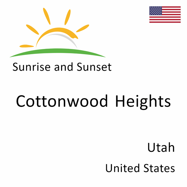 Sunrise and sunset times for Cottonwood Heights, Utah, United States