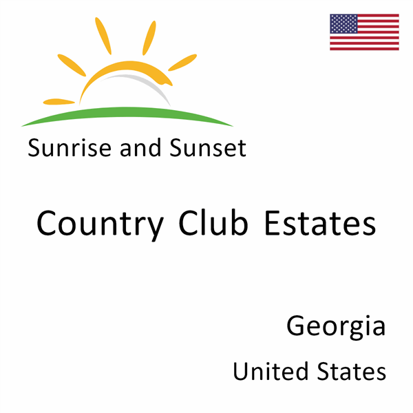 Sunrise and sunset times for Country Club Estates, Georgia, United States