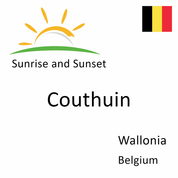 Sunrise and sunset times for Couthuin, Wallonia, Belgium