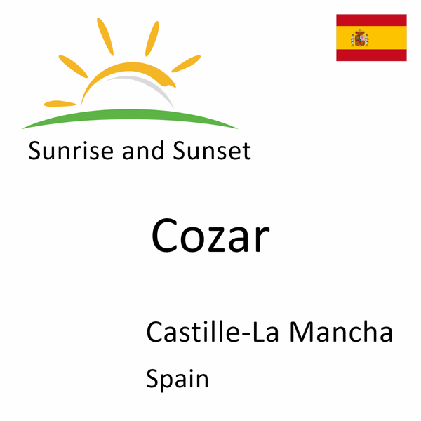 Sunrise and sunset times for Cozar, Castille-La Mancha, Spain