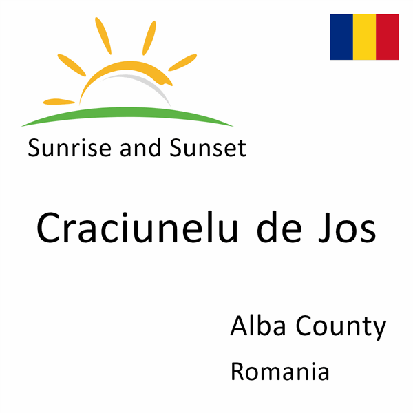 Sunrise and sunset times for Craciunelu de Jos, Alba County, Romania