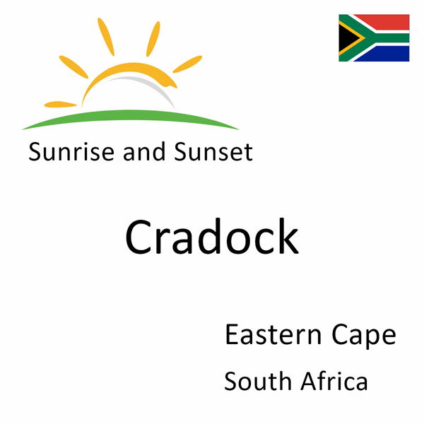 Sunrise and sunset times for Cradock, Eastern Cape, South Africa