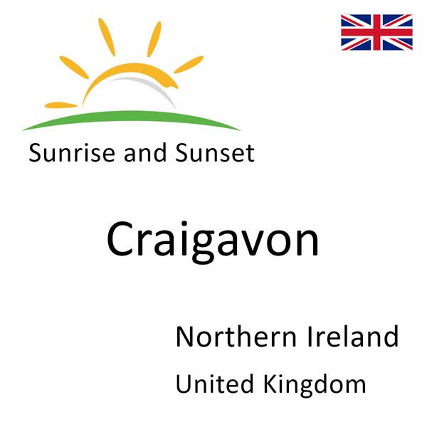 Sunrise and sunset times for Craigavon, Northern Ireland, United Kingdom