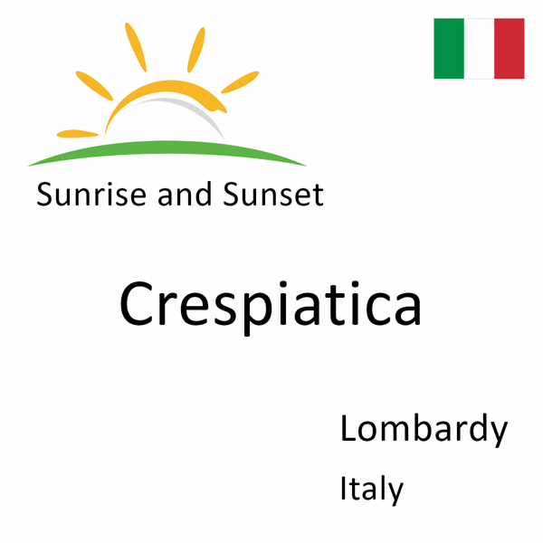 Sunrise and sunset times for Crespiatica, Lombardy, Italy