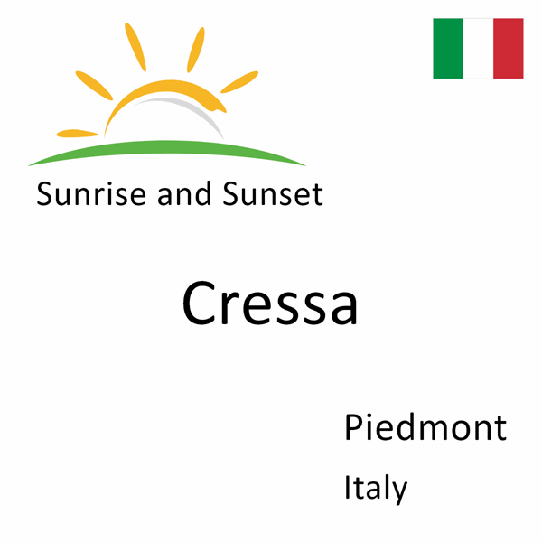 Sunrise and sunset times for Cressa, Piedmont, Italy