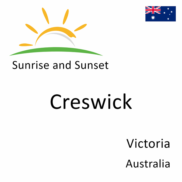 Sunrise and sunset times for Creswick, Victoria, Australia