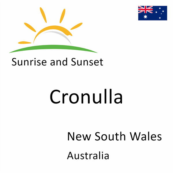 Sunrise and sunset times for Cronulla, New South Wales, Australia