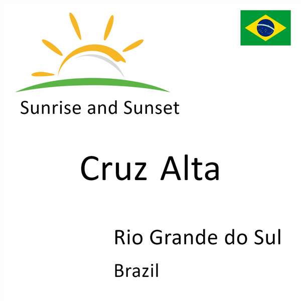 Sunrise and sunset times for Cruz Alta, Rio Grande do Sul, Brazil
