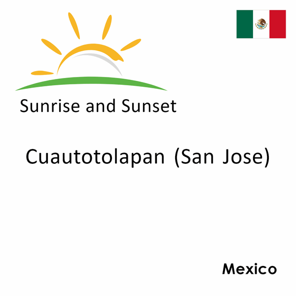 Sunrise and sunset times for Cuautotolapan (San Jose), Mexico