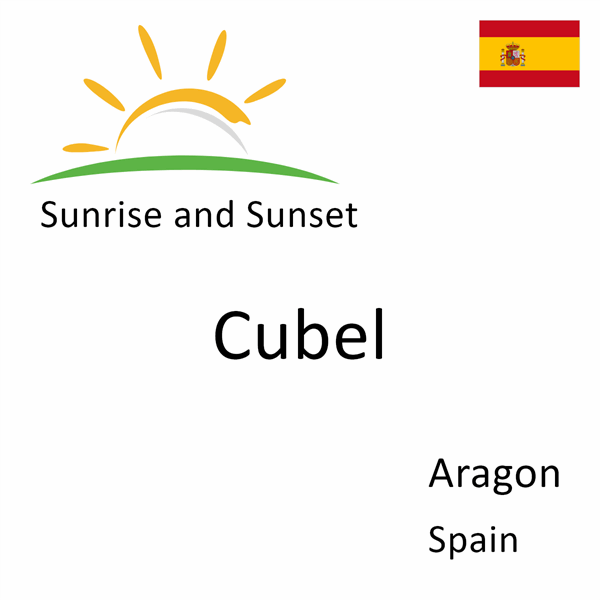 Sunrise and sunset times for Cubel, Aragon, Spain