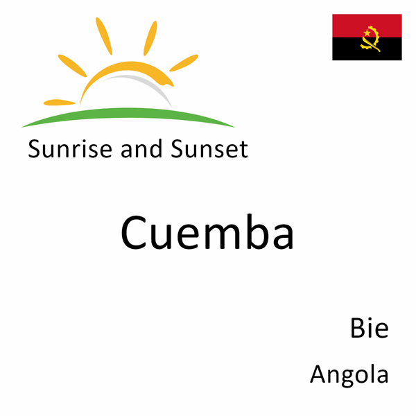 Sunrise and sunset times for Cuemba, Bie, Angola