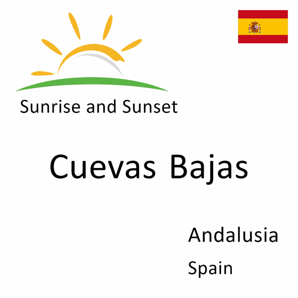 Sunrise and sunset times for Cuevas Bajas, Andalusia, Spain