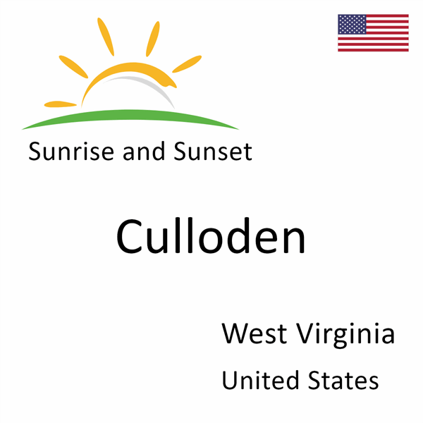 Sunrise and sunset times for Culloden, West Virginia, United States