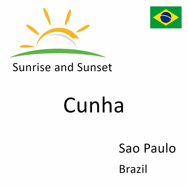 Sunrise and sunset times for Cunha, Sao Paulo, Brazil