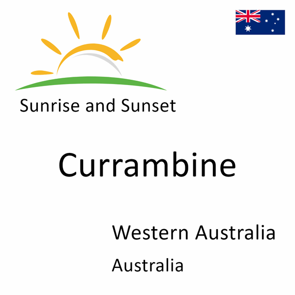 Sunrise and sunset times for Currambine, Western Australia, Australia