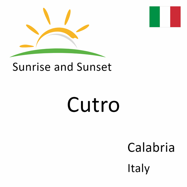 Sunrise and sunset times for Cutro, Calabria, Italy