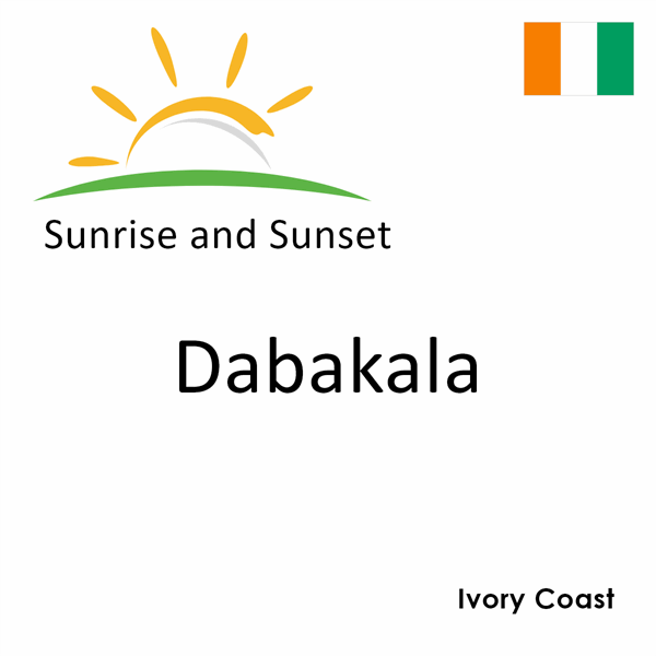 Sunrise and sunset times for Dabakala, Ivory Coast