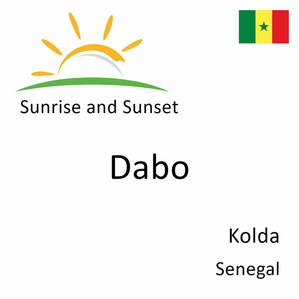 Sunrise and sunset times for Dabo, Kolda, Senegal