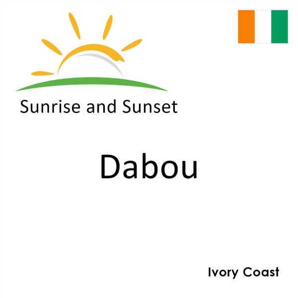 Sunrise and sunset times for Dabou, Ivory Coast
