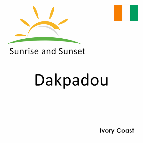 Sunrise and sunset times for Dakpadou, Ivory Coast