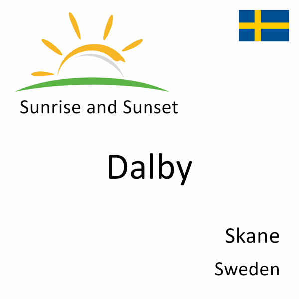 Sunrise and sunset times for Dalby, Skane, Sweden