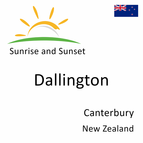 Sunrise and sunset times for Dallington, Canterbury, New Zealand