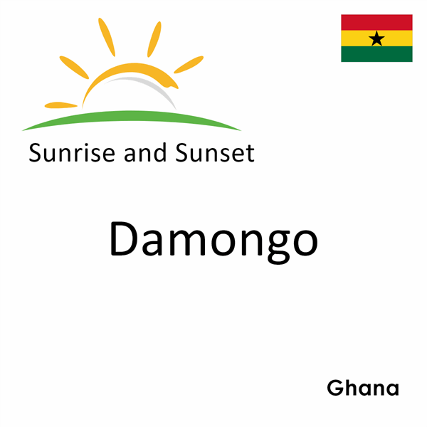 Sunrise and sunset times for Damongo, Ghana