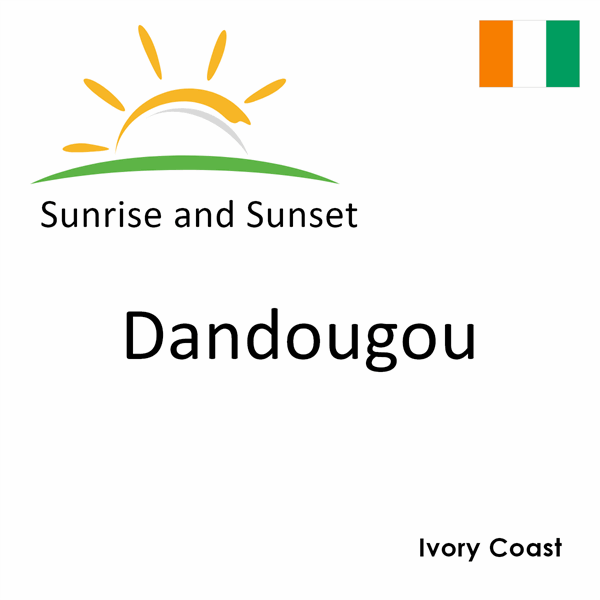 Sunrise and sunset times for Dandougou, Ivory Coast