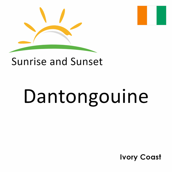 Sunrise and sunset times for Dantongouine, Ivory Coast