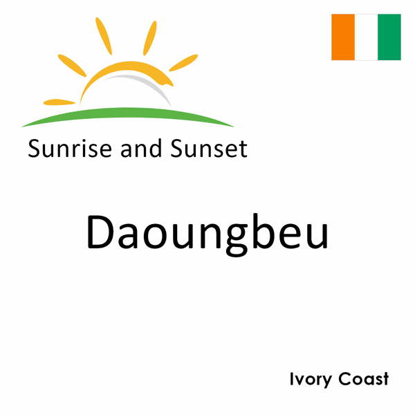 Sunrise and sunset times for Daoungbeu, Ivory Coast