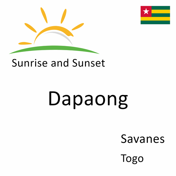 Sunrise and sunset times for Dapaong, Savanes, Togo