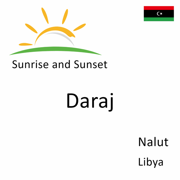 Sunrise and sunset times for Daraj, Nalut, Libya