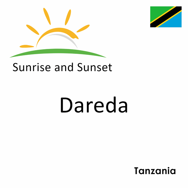 Sunrise and sunset times for Dareda, Tanzania