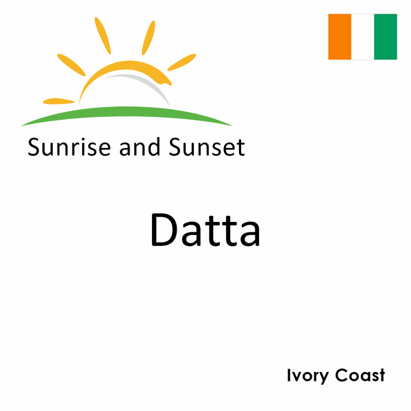 Sunrise and sunset times for Datta, Ivory Coast