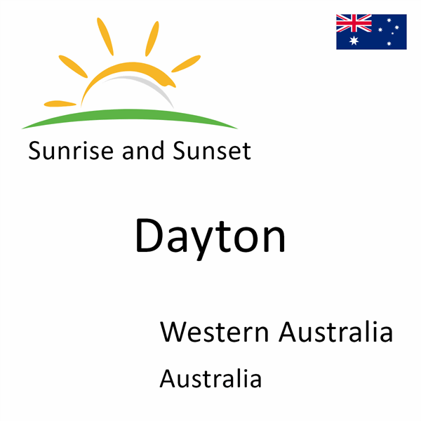 Sunrise and sunset times for Dayton, Western Australia, Australia