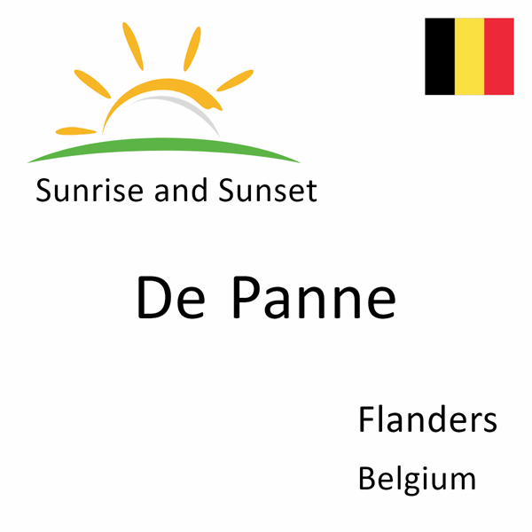 Sunrise and sunset times for De Panne, Flanders, Belgium