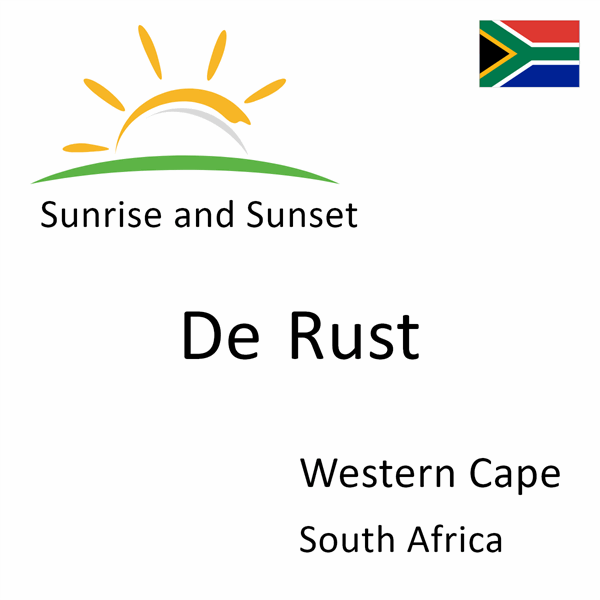Sunrise and sunset times for De Rust, Western Cape, South Africa