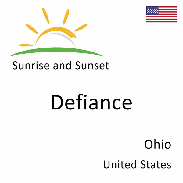 Sunrise and sunset times for Defiance, Ohio, United States