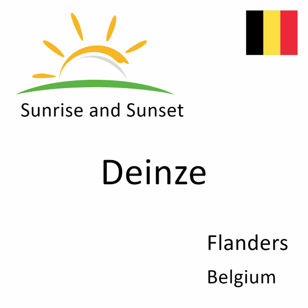 Sunrise and sunset times for Deinze, Flanders, Belgium