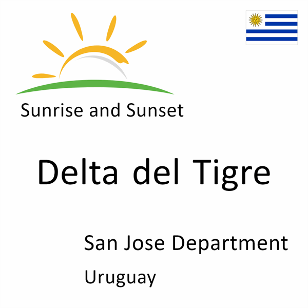 Sunrise and sunset times for Delta del Tigre, San Jose Department, Uruguay