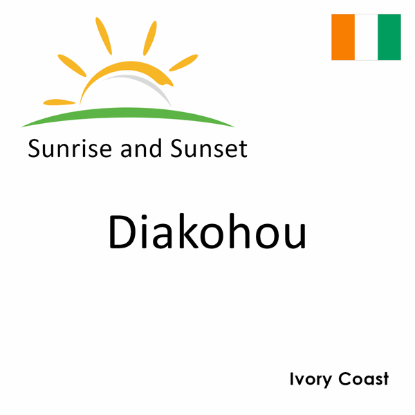 Sunrise and sunset times for Diakohou, Ivory Coast