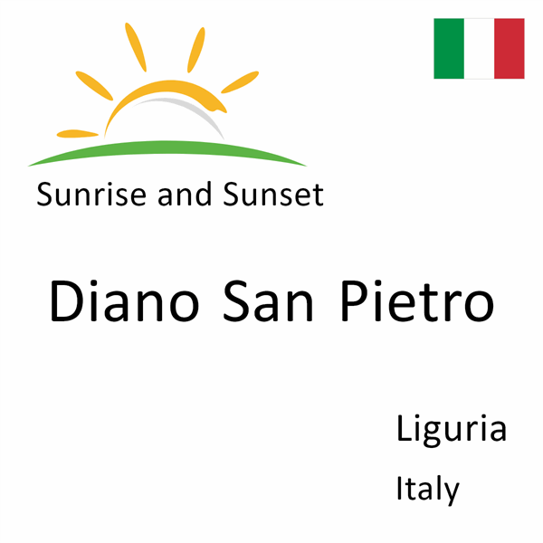 Sunrise and sunset times for Diano San Pietro, Liguria, Italy