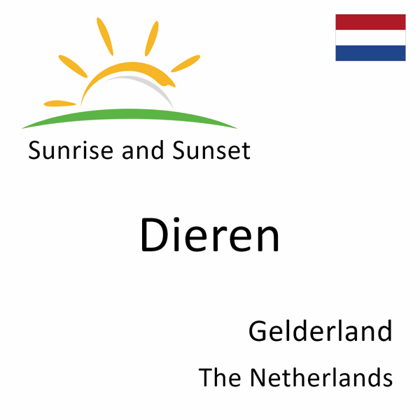 Sunrise and sunset times for Dieren, Gelderland, The Netherlands