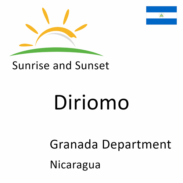 Sunrise and sunset times for Diriomo, Granada Department, Nicaragua