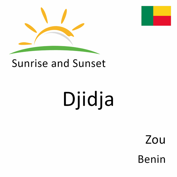 Sunrise and sunset times for Djidja, Zou, Benin