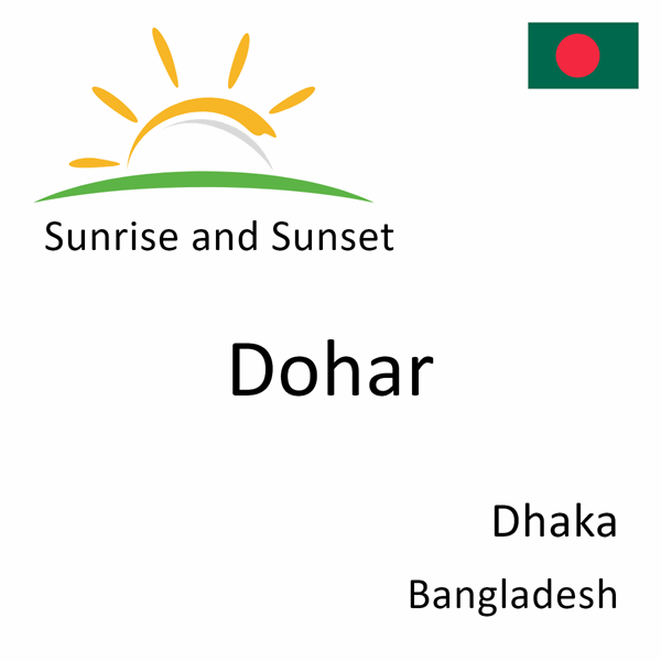 Sunrise and sunset times for Dohar, Dhaka, Bangladesh