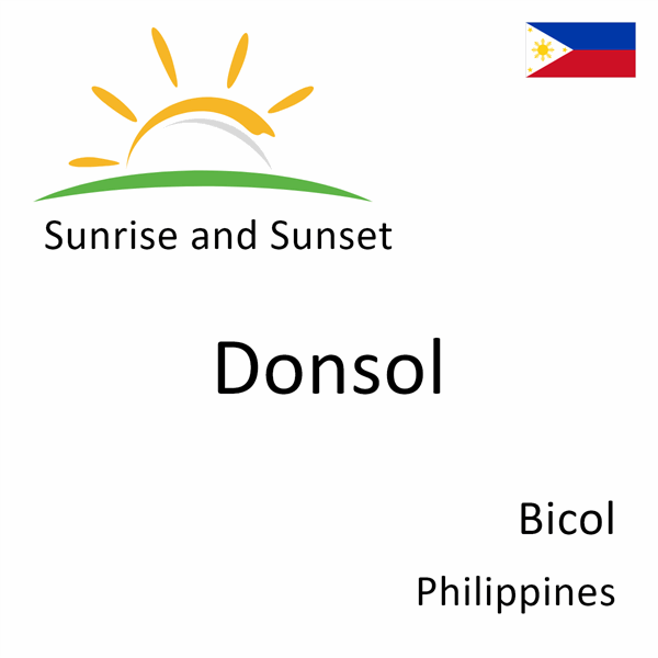 Sunrise and sunset times for Donsol, Bicol, Philippines