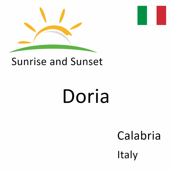 Sunrise and sunset times for Doria, Calabria, Italy